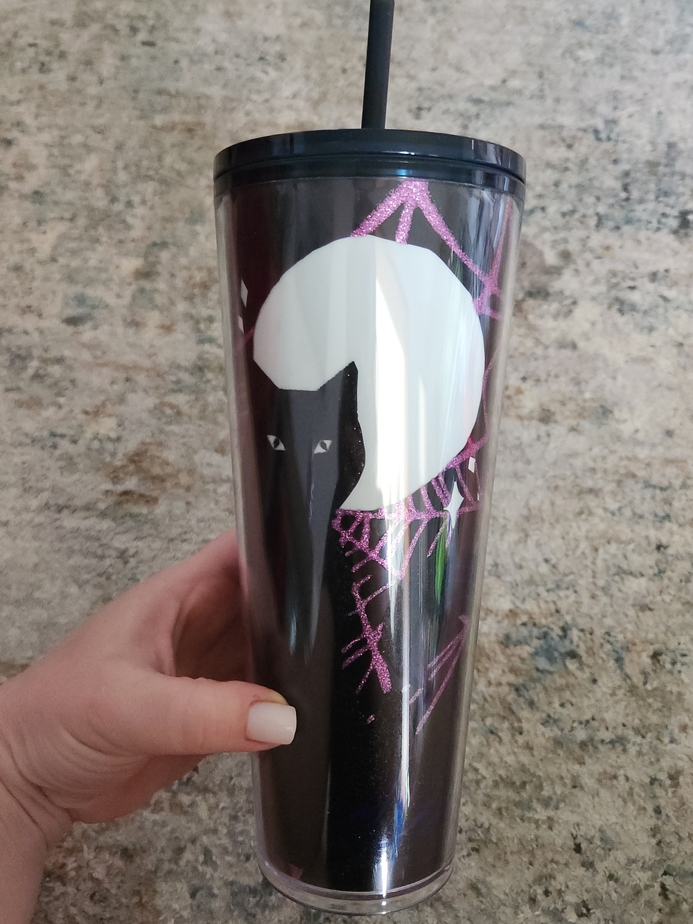 Starbucks Limited 2021 Halloween Glow in the Dark Black Cat Tumbler 24oz